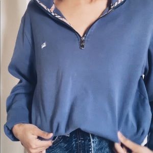 Vintage blue Burberry quarter zip
